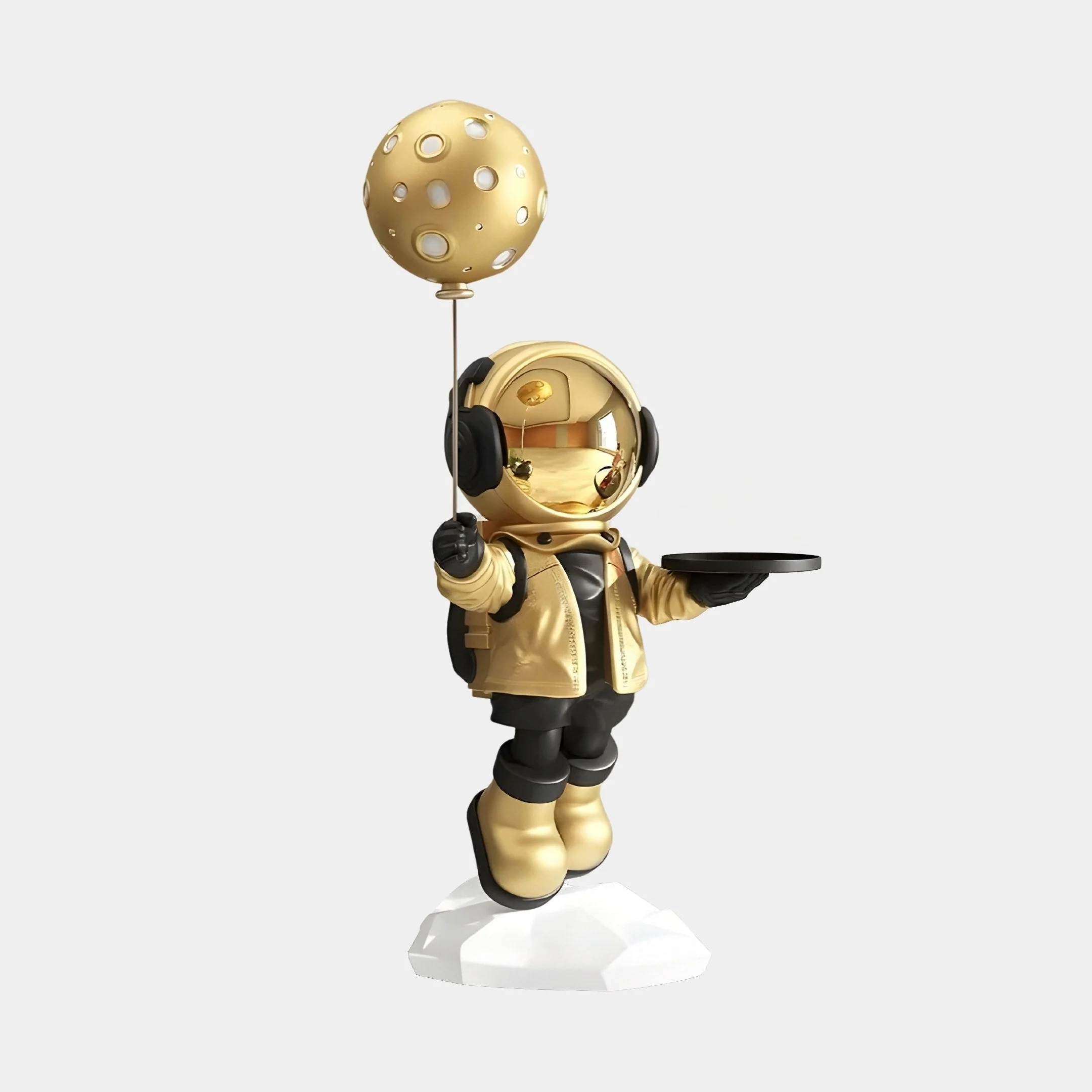 Medium Celestial Gold Astronaut Butler Balloon Sculpture - 80cm - Image 2