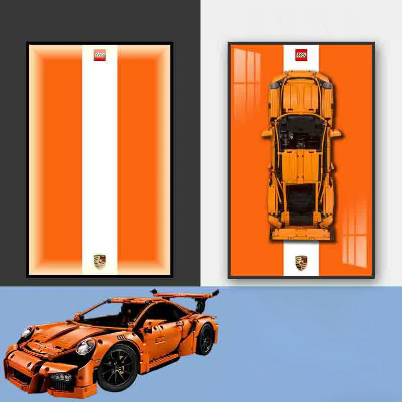 Porsche Lego Supercar Led Wall Art - Image 3